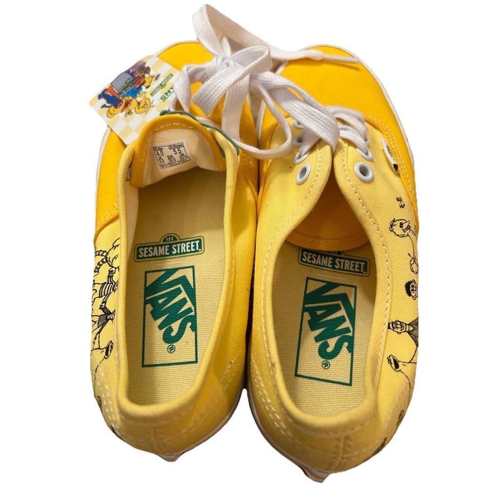 Vans Sesame Street Authentic Yellow Shoes Sneakers Limited Edition Size 5.5 Wms - Picture 5 of 5